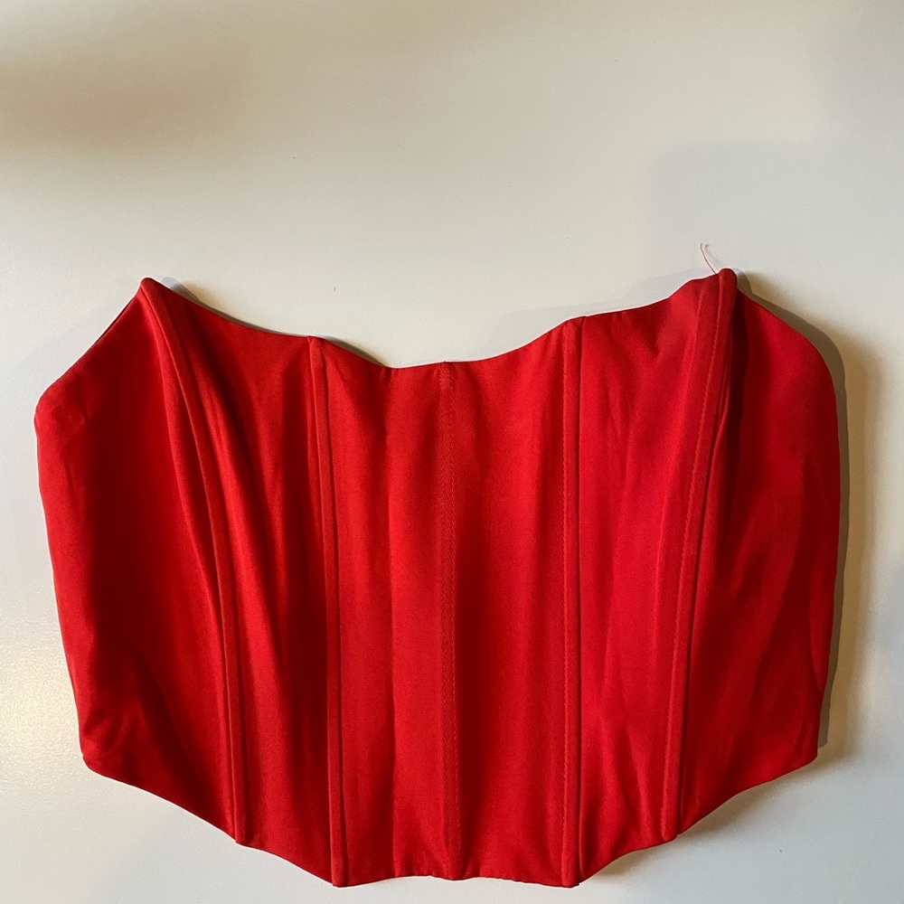 Red white fox boutique corset top